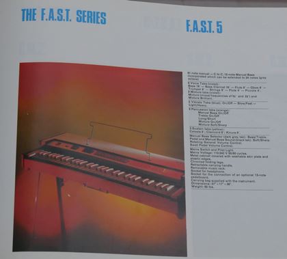 Farfisa-Late 60s colour brochure, pricelist